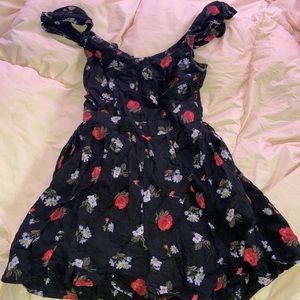 American Eagle Black Floral Romper